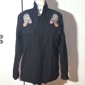 Pac Sun - Mens Black Zipper Patch jacket New! Sz.Medium